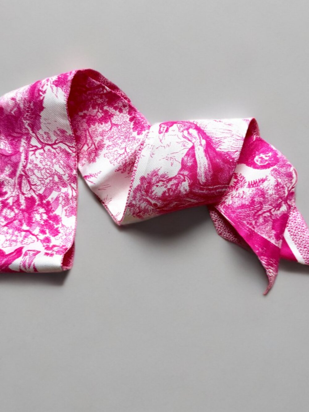 Christian Dior Pink Toile de Jouy Sauvage Mitzah Silk Long Scarf - Picture 2 of 6